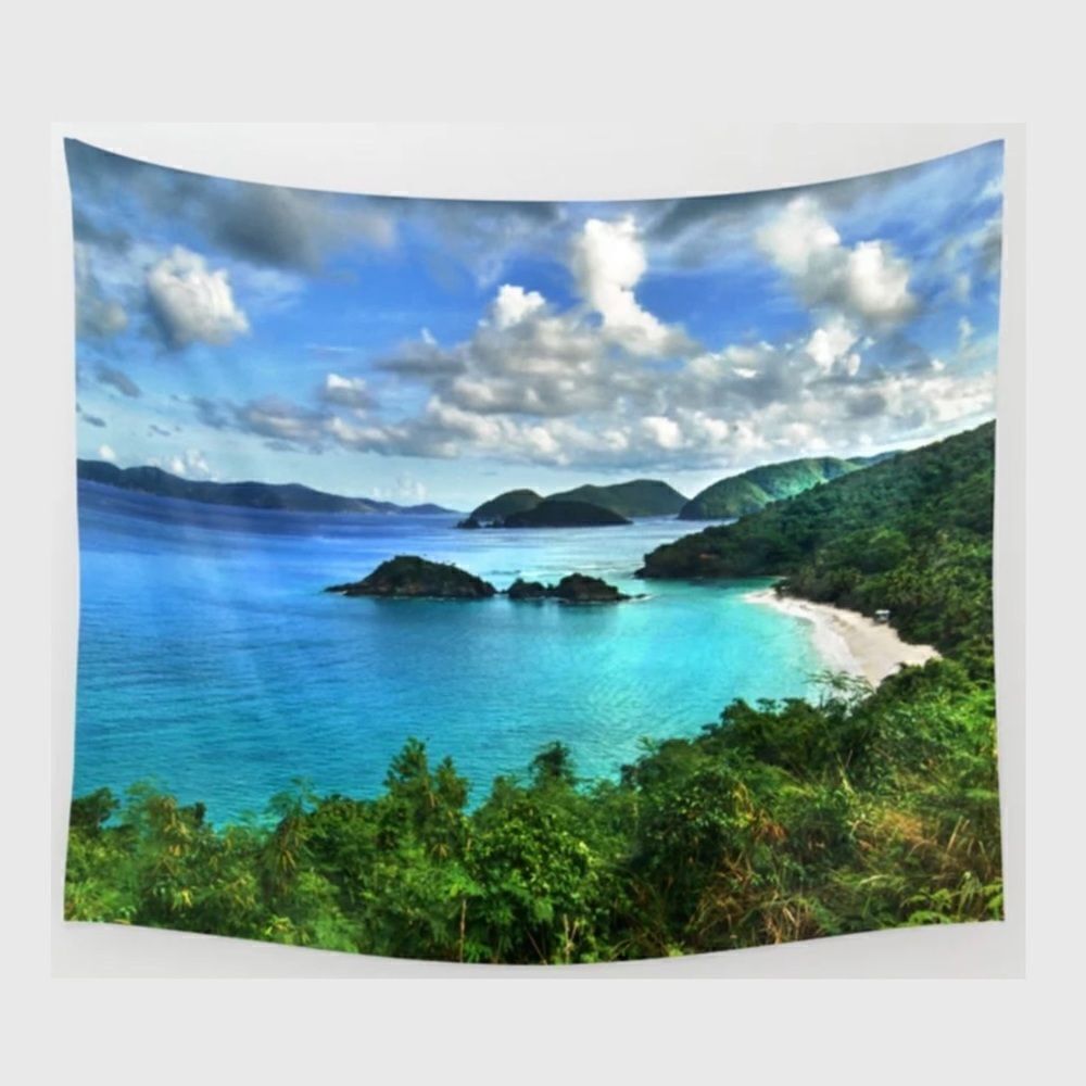 Society6 Tropical Beach Island Tapestry